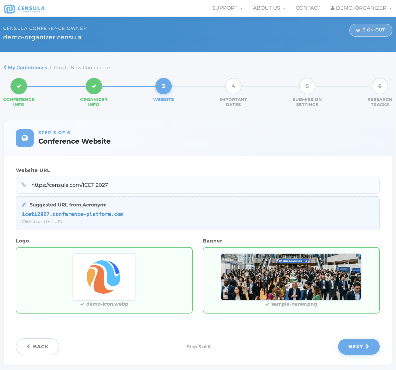 Conference Settings Demo